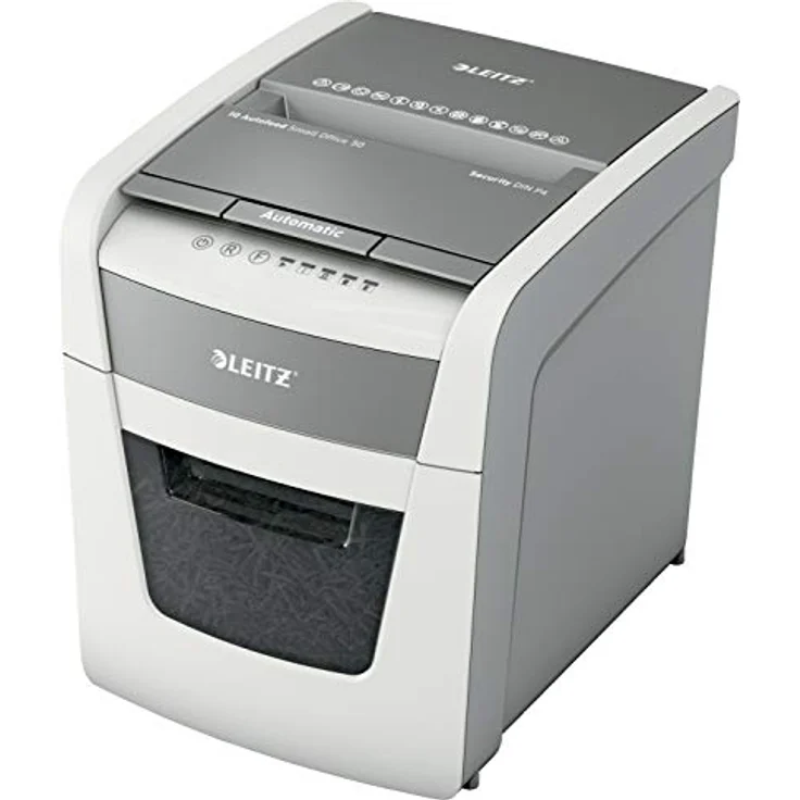 Leitz IQ Autofeed Small Office Partikelschnitt Aktenvernichter P4, Automatisch, 50 Blatt, 20 Liter Abfallbehälter, Weiß, 80350000 – Bild 1