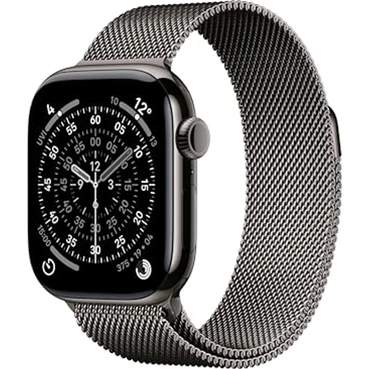 Apple Watch Series 11 Cellular, 42  mm, Titangehäuse Schiefer, Milanaise Armband Schiefer – Bild 2