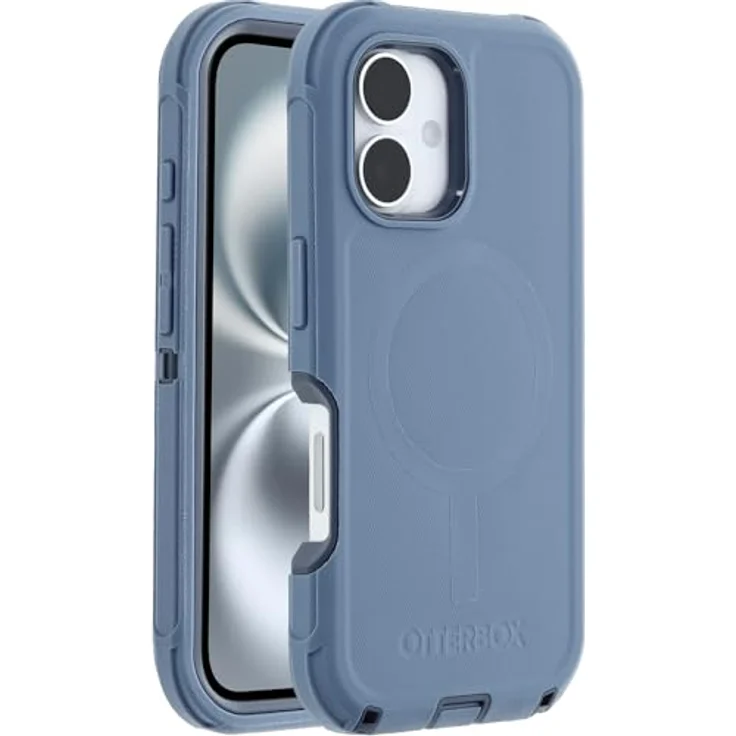 OtterBox Defender Series MagSafe Hülle für iPhone 16, stoßfest, sturzsicher, extrem robust, Schutzhülle, Blau – Bild 1