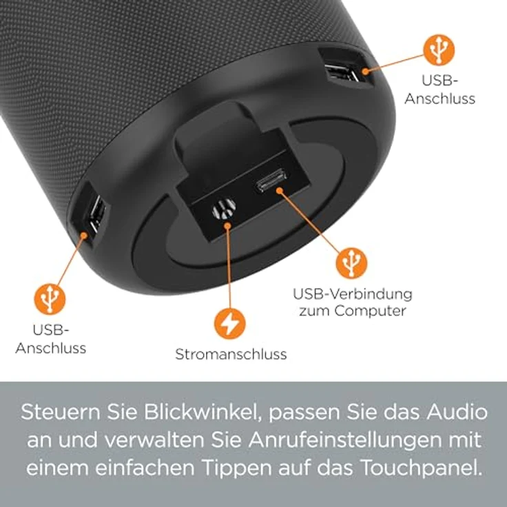 TOUCAN Connect Video Conference System - 1440p HD-Kamera, FHD, 5 W Lautsprecher, 4 Mikrofone mit Echounterdrückung - Webcam mit Mikrofon – Bild 8