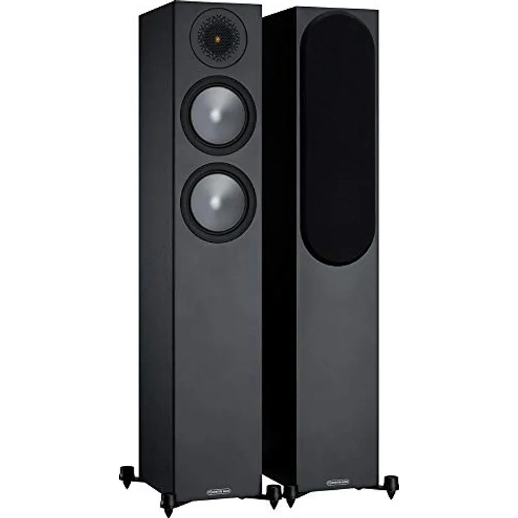 Monitor Audio Bronze 200 6G Schwarz Standlautsprecher Paar 2,5-Wege 8 Ohm 120 Watt Magnetische Abdeckung Bassreflex Passiv