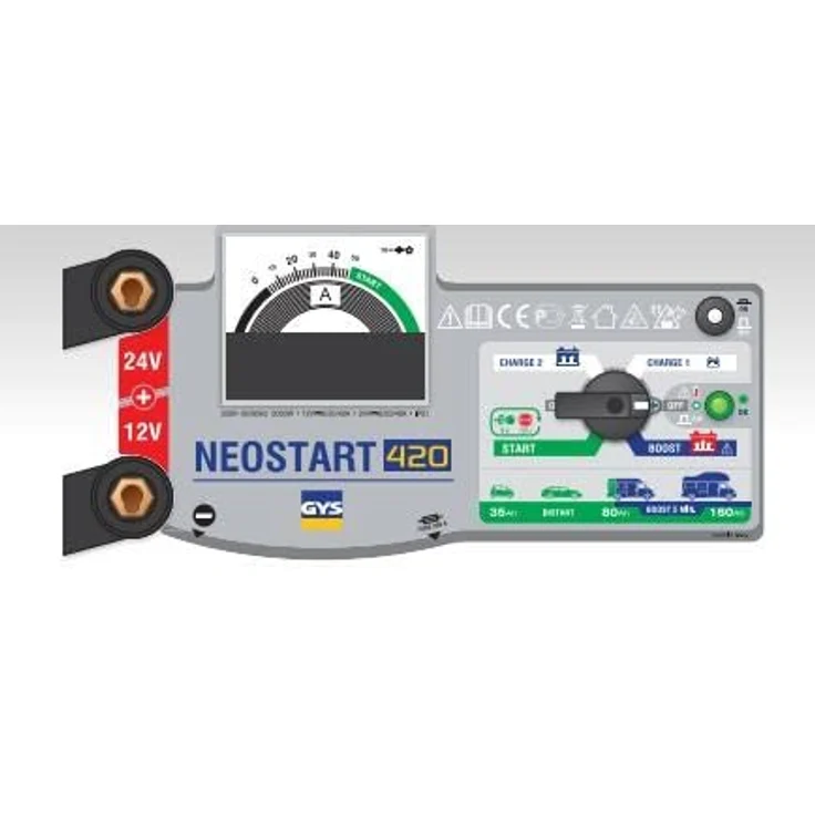 GYS NEOSTART 420 025295, Schnellstartsystem für 12V und 24V Batterien, 70A, mit Überlastungs- und Verpolungsschutz – Bild 3