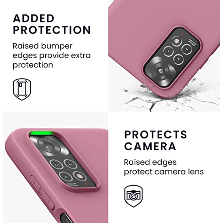 kwmobile Hülle für Xiaomi Redmi Note 11 / Note 11S, weiches TPU Silikon Case für kabelloses Laden, Dark Rose – Bild 3
