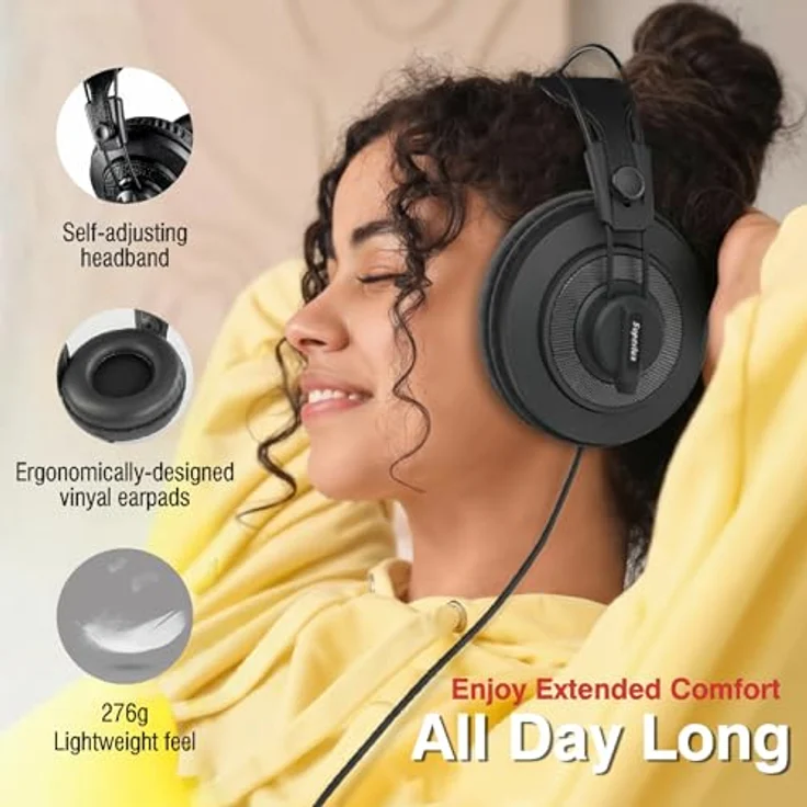 Superlux HD-668 B MKII, dynamische Studio-Kopfhörer, halboffen, 10-30.000 Hz Frequenzgang, 98 dB Kennschalldruck, abnehmbares Kabel, schwarz – Bild 6