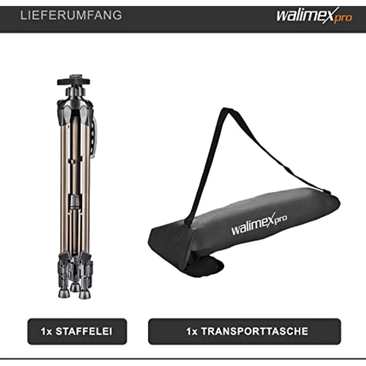 Walimex Malstaffelei Aluminium für Leinwände bis 74 cm Höhe (Tragfähigkeit ca. 10 kg, Tasche) – Bild 7