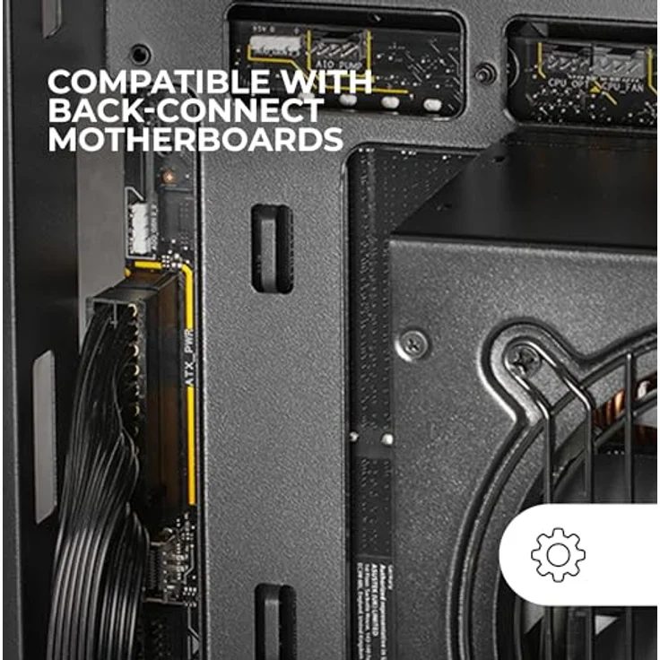 Mars Gaming MC-REV, ATX Gaming-Gehäuse mit doppelt gehärtetem Glas, 3x 12cm ARGB-Lüfter, vertikaler GPU-Einbau, Unterstützung für 360mm Flüssigkeitskühlung, Schwarz – Bild 4