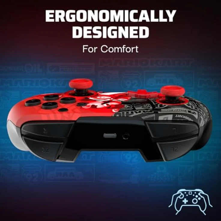 PDP Afterglow Wave Wireless Controller NS Grand Prix Mario, kabellos mit 40 Stunden Akku, programmierbaren Tasten und Bewegungssteuerung – Bild 7