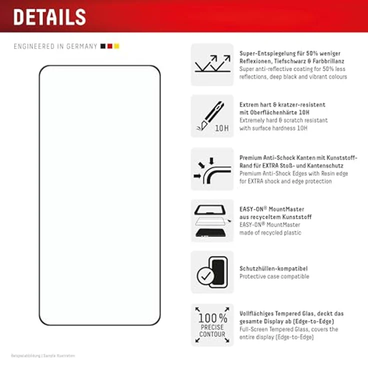 Displex Real Glass MountMaster für Samsung Galaxy S26 Ultra, Premium Anti-Reflex Displayschutzfolie mit 10H Kratzfestigkeit, Blasenfreier Installation und High-Tech Anti-Fingerprint-Coating – Bild 2