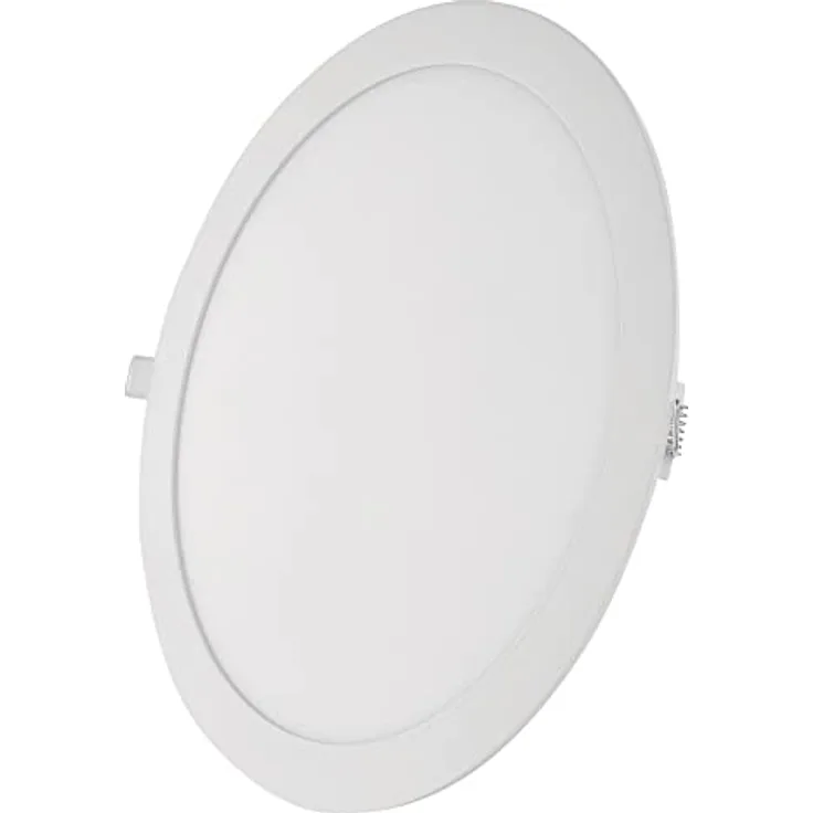 EMOS LED Panel 18 W, runde 1500 lm Einbauleuchte in Weiß, extra flach, warmweiß 3000 K