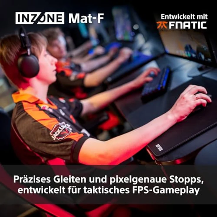 SONY INZONE Mat-F Gaming-Mauspad, 400 mm x 480 mm, rutschfeste SlimFlex-Basis, 6 mm Komfortschaum, schwarz – Bild 3
