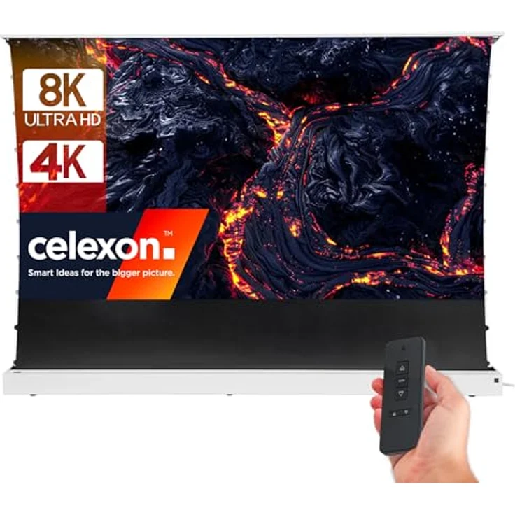 Celexon CLR UST Hochkontrast Bodenscheren Leinwand - HomeCinema V2.0, 110" weiß (16:9), Weiß – Bild 1