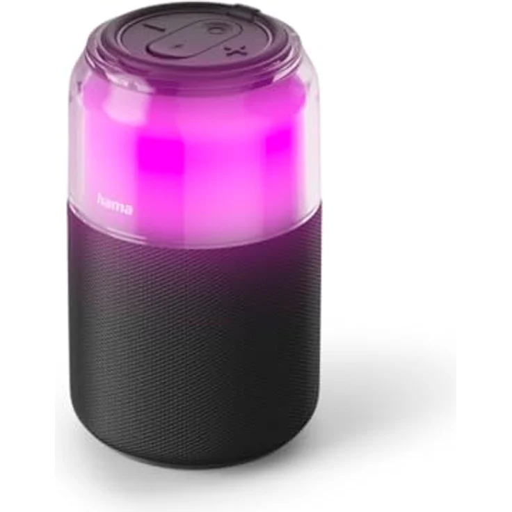 Hama Can Speaker 5 W Bluetooth Lautsprecher mit 10 Stunden Laufzeit und 4 LED-Licht-Modi, Schwarz – Bild 1