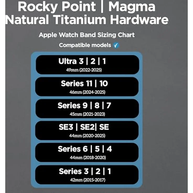 NOMAD Rocky Point Band für Apple Watch 42/44/45/49 mm, wasserfestes und leistungsstarkes Uhrenarmband mit Magma Connector Natural – Bild 5