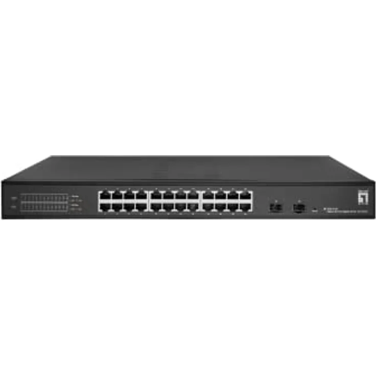 LevelOne GES-2126 Hilbert 26-Port Gigabit Smart Lite Switch, 24 x Gigabit RJ45, 2 x Gigabit SFP – Bild 1