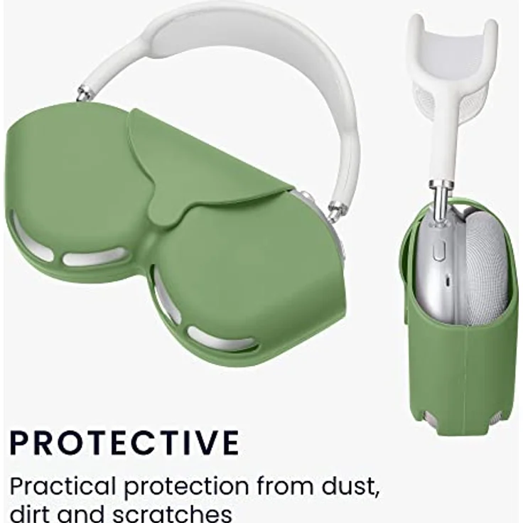 kwmobile Hülle für Apple Airpods Max, Silikon Case in Pastellgrün, flexibel, reißfest und rutschfest mit präzisen Cut-Outs – Bild 4