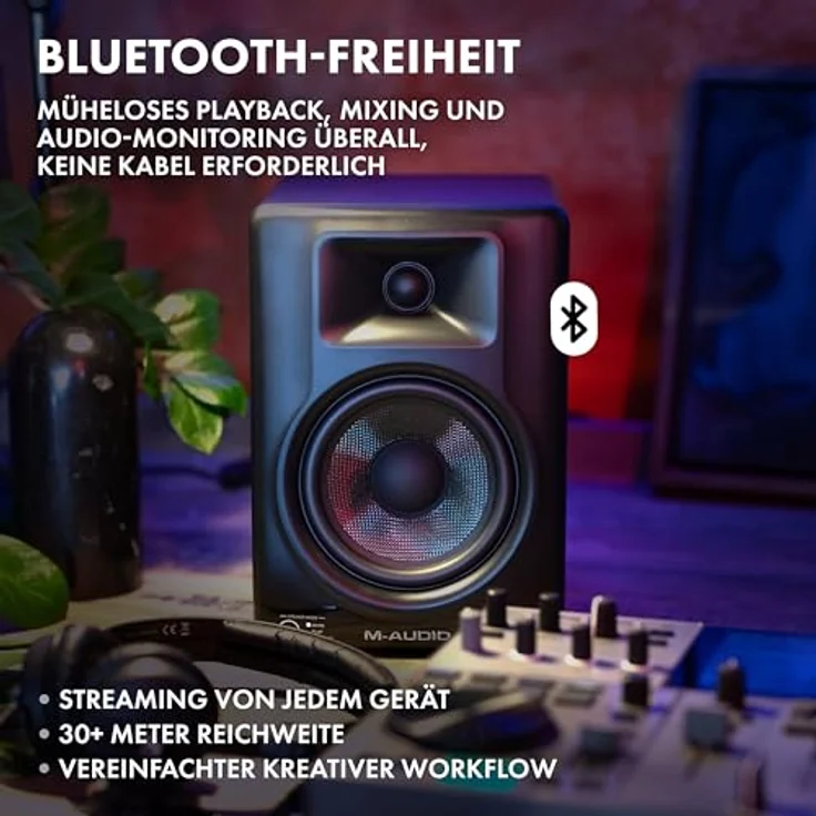 M-AUDIO BX5BT, 5-Zoll Desktop Studio Monitor Lautsprecher Paar mit DSP, Bluetooth 5.0 und App-Steuerung für Musikproduktion und Content Creation – Bild 4