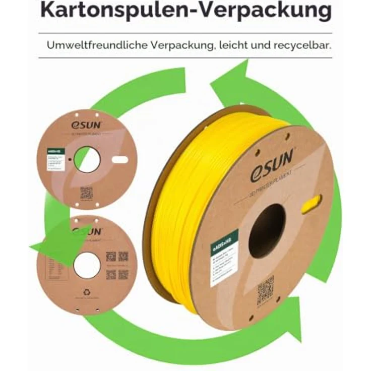 eSUN ABS+HS Filament 1.75mm, Hochgeschwindigkeits-3D-Druckmaterial, gelb, 1kg mit verbesserter Zwischenschichtbindung und Wärmebeständigkeit – Bild 5