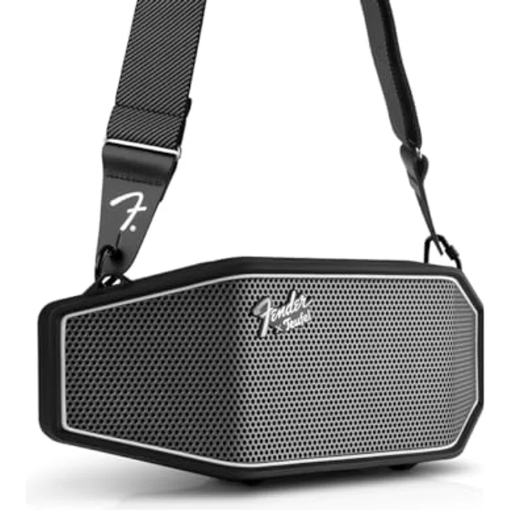 Teufel Fender x ROCKSTER Cross Tragbarer Bluetooth-Lautsprecher, Strahlwassergeschützt IPX5, Freisprecheinrichtung, 16 Std. Akkulaufzeit, Power Bank Funktion, Party-Modus - Steel Black – Bild 3