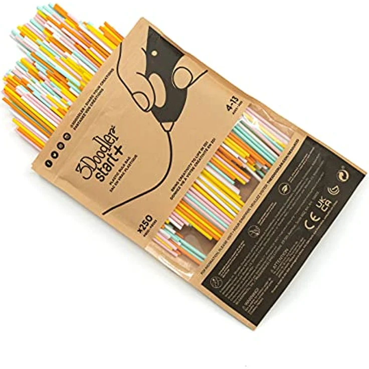 3Doodler Start+ Eco, 3D Filament Set (2.50 mm, 250 g) in Gelb, Türkis, Orange, Weiss - Biologisch abbaubare Nachfüllpatronen für Kinder – Bild 1