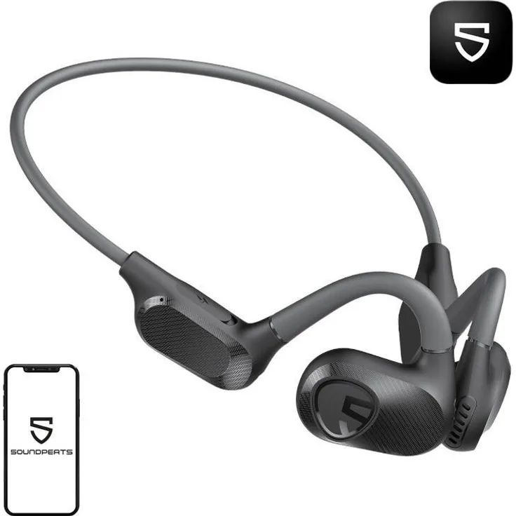 SoundPEATS Runfree Lite2, True Wireless Kopfhörer mit 16.2mm Treiber, Bluetooth 5.3, 15 Stunden Wiedergabezeit, schwarz