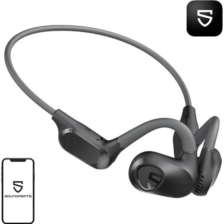 SoundPEATS Runfree Lite2, True Wireless Kopfhörer mit 16.2mm Treiber, Bluetooth 5.3, 15 Stunden Wiedergabezeit, schwarz