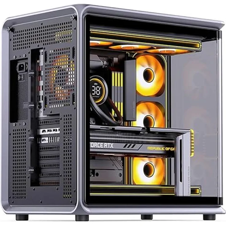 Jonsplus BO400CG PC-Gehäuse, Midi-Tower ATX mit Tempered Glass, Curved Design, gunmetal grey – Bild 5