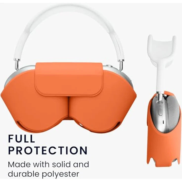 kwmobile Hülle kompatibel mit Apple AirPods Max Case - weiche Kopfhörer Tasche - Etui aus Polyester - Cover in Summer Orange – Bild 4