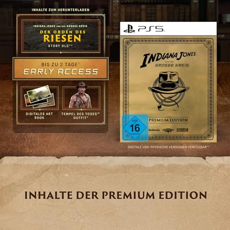 Xbox Indiana Jones und der Große Kreis: Premium Edition - PlayStation 5, First-Person-Einzelspieler-Abenteuer, inkl. Story-DLC und digitalem Artbook, Tempel des Todes-Outfit, PS5-Games – Bild 3