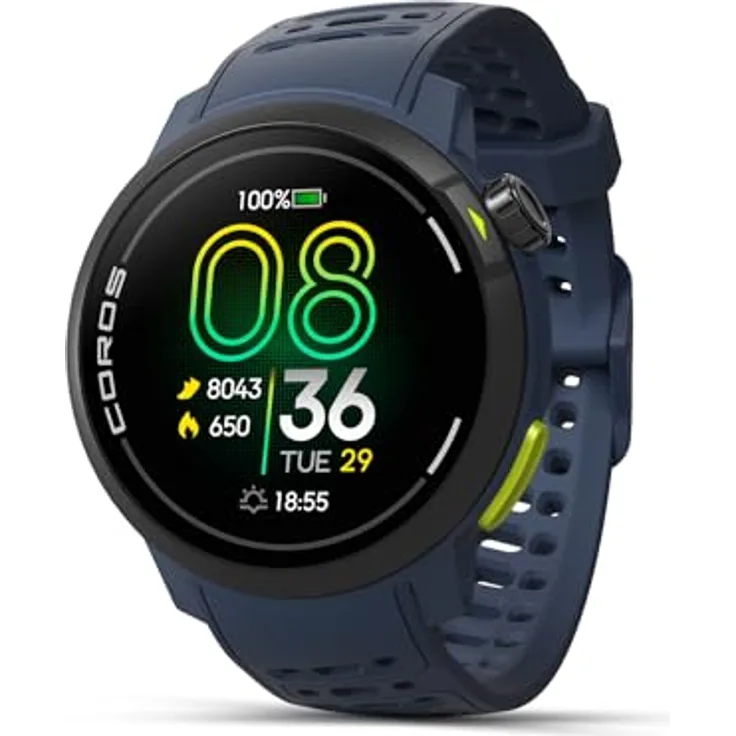 COROS PACE Pro GPS SPORTUHR: 1,3-Zoll-AMOLED-Touchscreen, Unser schnellster Prozessor bisher, 20 Tage Akkulaufzeit, Navigation mit globalen Offline-Karten, Schlaftracking, Laufen, Radfahren, Blau