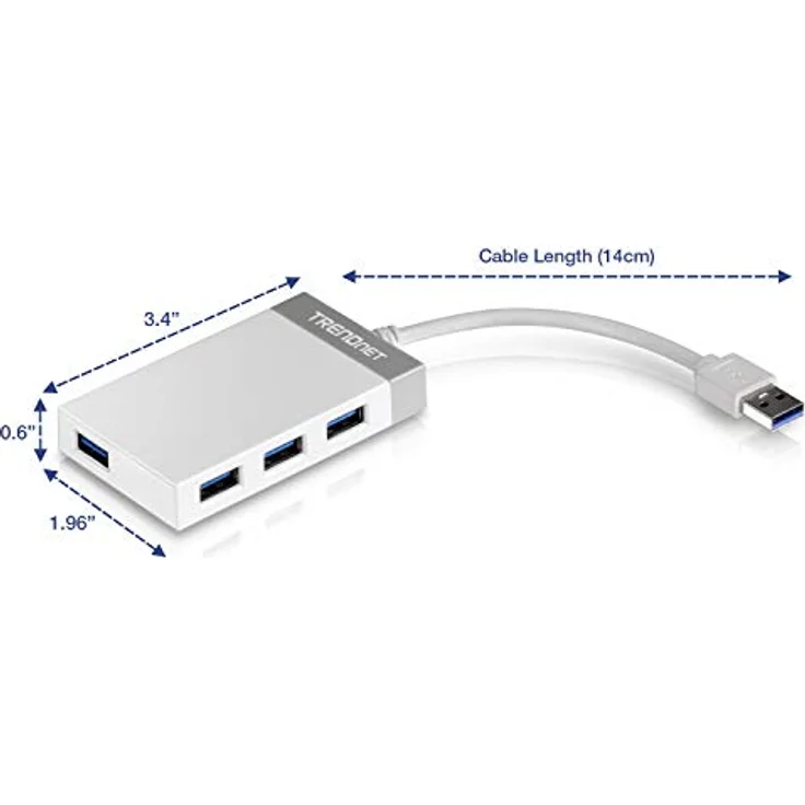 TRENDnet 4-Port USB 3.0 Kompakter Mini Hub mit eingebautem USB 3.0 Kabel, Plug & Play, Kompatibel mit: Linux, Windows, Mac, Nintendo Switch, Rückwärts kompatibel mit USB 2.0, TU3-H4E – Bild 4