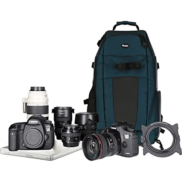 Rollei Fotoliner Ocean L, Schultertasche aus recyceltem Material für Kameras, petrol – Bild 6