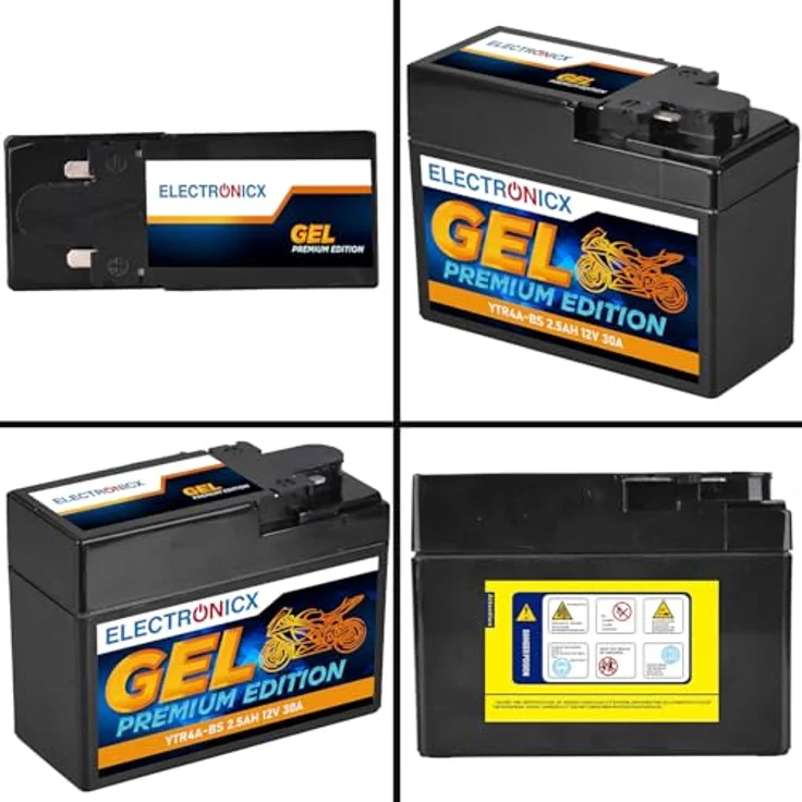 Electronicx YTR4A-BS GEL Batterie 2.5Ah 12V, wartungsfrei, auslaufsicher, rüttelfest, tiefentladungsfest für Roller, Scooter und Moped – Bild 9