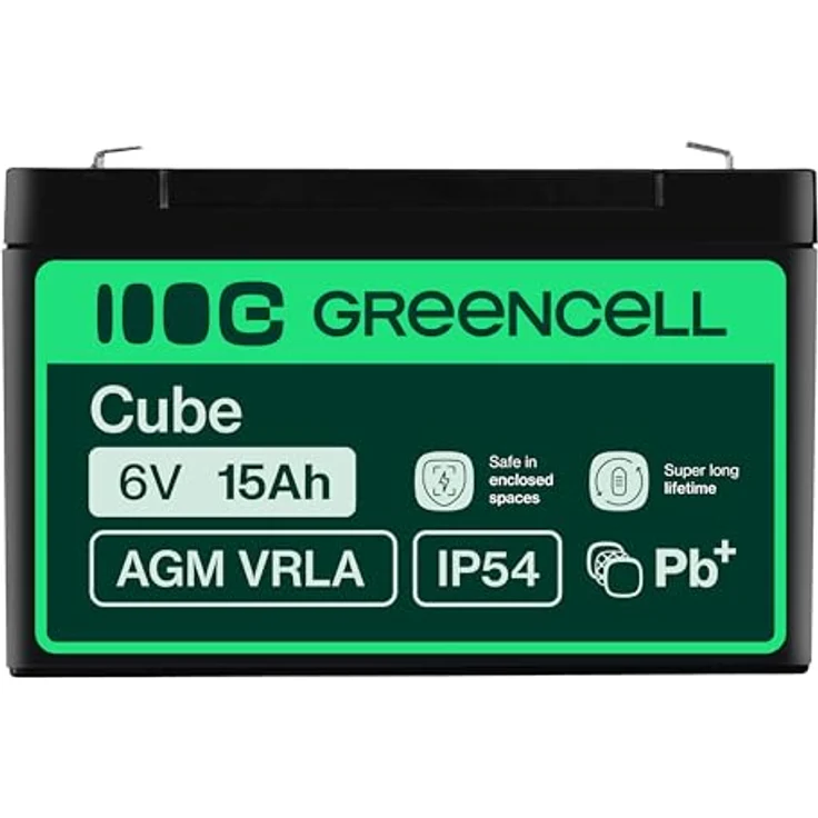 Green Cell AGM 6V 15Ah Blei-Batterie, Zyklenfest und vibrationsbeständig für Elektro-Spielzeuge und Notstromversorgung – Bild 3