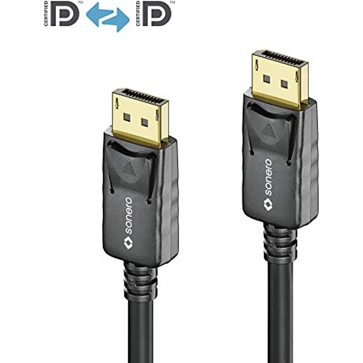 Sonero® 1m DisplayPort Kabel 1.2, DisplayPort auf DisplayPort, 4K 60 Hz, 2K 144Hz, schwarz – Bild 2