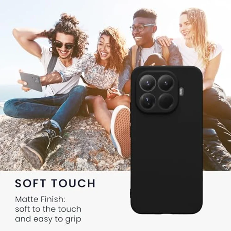 kwmobile Handyhülle für Xiaomi 15T Pro, weiches Silikon Case in Schwarz matt, rutschfest und reißfest mit präzisen Kameralöchern – Bild 4