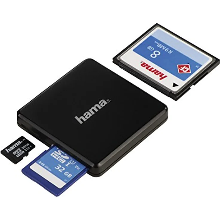 Hama Kartenleser USB 3.0 (Kartenlesegerät für SD | SDHC | SDXC | microSD | microSDHC | microSDXC | CF Speicherkarte, Card Reader mit USB Kabel für Windows PC|Mac|Notebook|Laptop|TV) schwarz – Bild 6