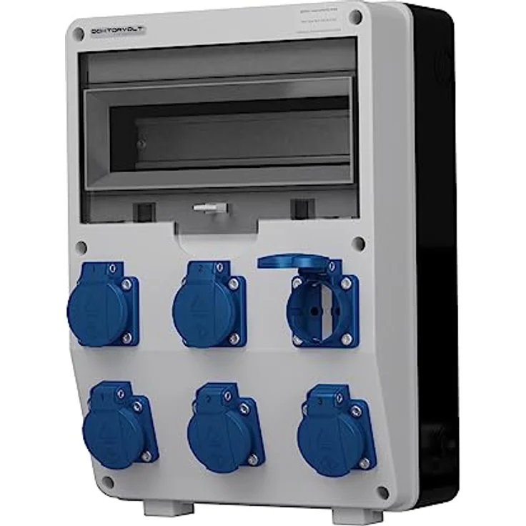 Doktorvolt Stromverteiler TD 6x230V, Mennekes Steckdosensystem mit Schutzart IP54, grau – Bild 5