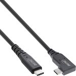 InLine® USB4 Kabel, USB-C, einseitig gewinkelt, PD 240W, 8K 60Hz, TPE, schwarz, 1m