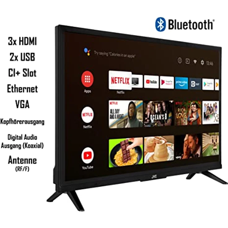 JVC LT-24VAH3255 24 Zoll Fernseher/Android TV (HD Ready, HDR, Triple-Tuner, Smart TV, Bluetooth) [2023] – Bild 2