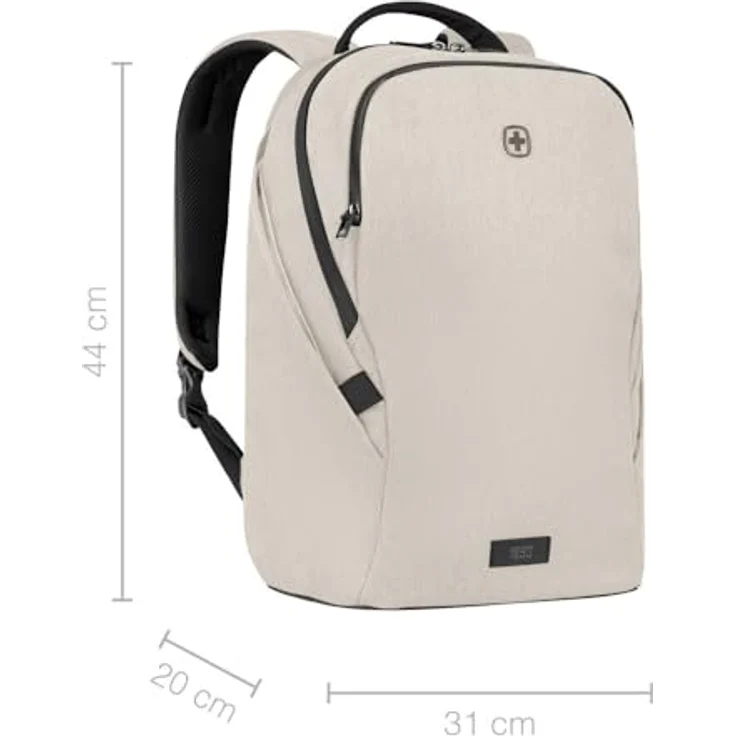 Wenger MX Light Rucksack für Laptop 16", gepolsterter Stauraum, Weiß – Bild 2