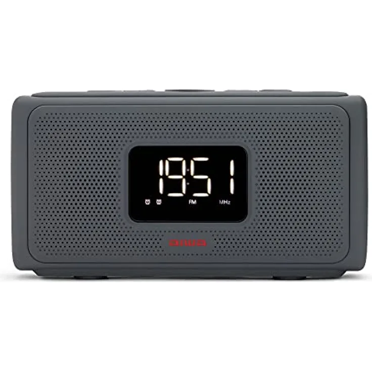 Aiwa CRU-80BT: Bluetooth-Lautsprecher mit Uhrenradio, 2 x 10 W RMS, Schwarz