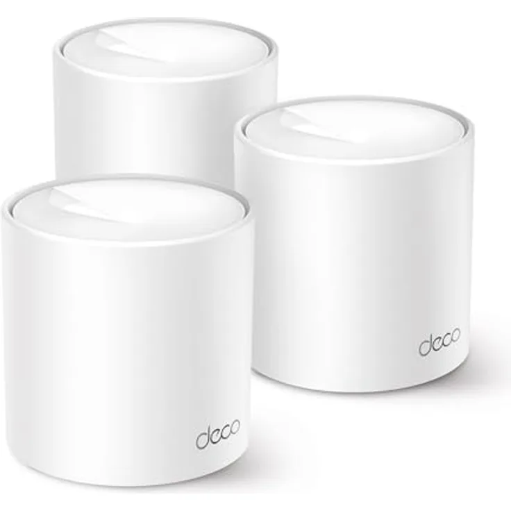 TP-Link Deco X1500 Mesh WLAN Set (3 Pack), 𝐖𝐢-𝐅𝐢 𝟔 AX1500 Dual Band Router & Repeater, 2X Gigabit Ports, für Häuser mit 4-5 Schlafzimmern, Umfassender Jugendschutz, WPA3