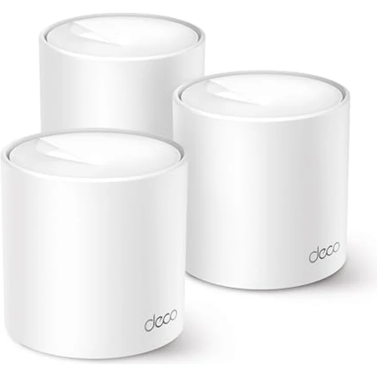 TP-Link Deco X1500 Mesh WLAN Set (3 Pack), 𝐖𝐢-𝐅𝐢 𝟔 AX1500 Dual Band Router & Repeater, 2X Gigabit Ports, für Häuser mit 4-5 Schlafzimmern, Umfassender Jugendschutz, WPA3 – Bild 1