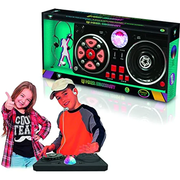 Tachan DJ-Mischpult mit verschiedenen Sockeln und Disco-Effekten, inkl. Scheibenblinker, Bluetooth-Anschluss an Geräte