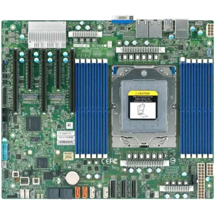 Supermicro MBD-H13SSL-NT-B, ATX Mainboard für AMD EPYC Prozessoren, bis zu 3 TB DDR5 RAM, 10 Gigabit Ethernet, 8 SATA III Anschlüsse