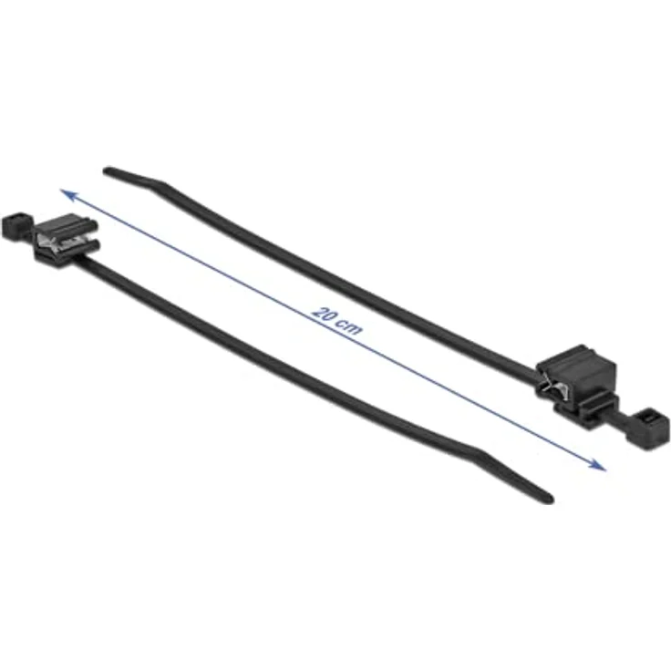 Delock Kabelbinder mit Befestigungsclip L 200 x B 4,8 mm schwarz 50 Stück – Bild 2