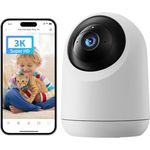 SwitchBot Sicherheitskamera für Zuhause 5MP - Pan/Tilt Kam 3K Super HD, 2.4Ghz WLAN in Weiß - Baby-Monitor/Tier-Kamera, 360° Bewegungsverfolgung, Mensch/Tier AI, Privatmodus, Farbnachsicht, Alexa