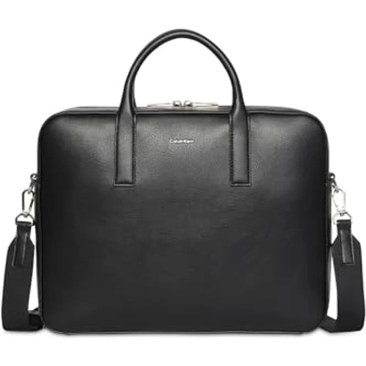 Calvin Klein RAISED COMMUTER Aktentasche, Businesstasche, Laptoptasche, Umhängetasche, schwarz, mit Logoschriftzug, Lederimitat, 36 x 28,5 x 7 cm – Bild 5
