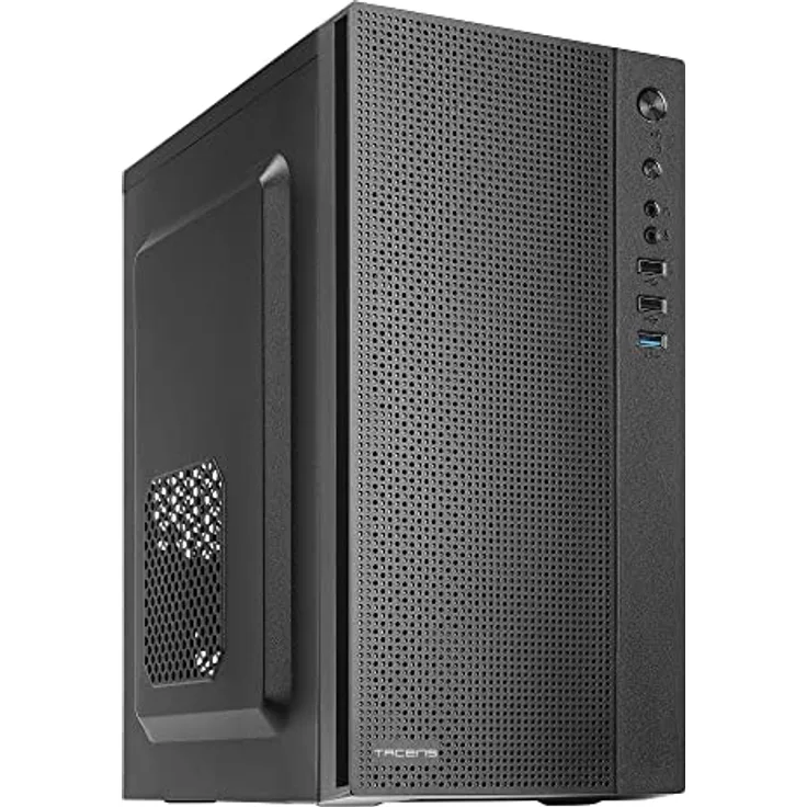 Tacens Anima AC5500, Kompaktes Micro ATX PC Gehäuse, 500W Netzteil, Front-Mesh Kühlung, USB 3.0, Schwarz, Compact