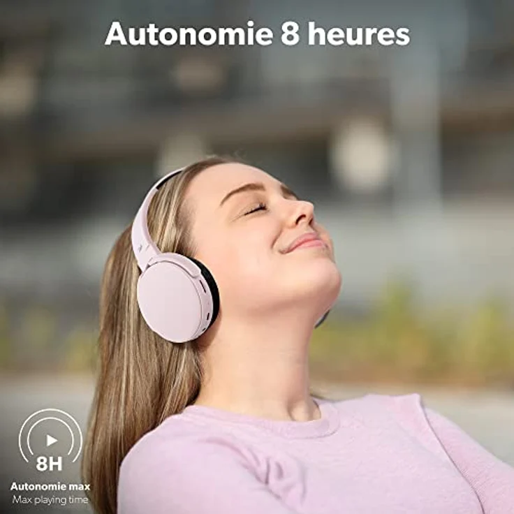 T'nB Kabellose Bluetooth-Kopfhörer Single 2, 8 Stunden Hörzeit, verstellbar, integriertes Mikrofon, für Sport und Training, Rosa – Bild 3